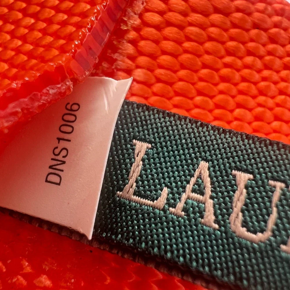 Lauren Ralph Lauren Orange Cloth Adjustable Belt Vintage Silver Tone Buckle Y2K